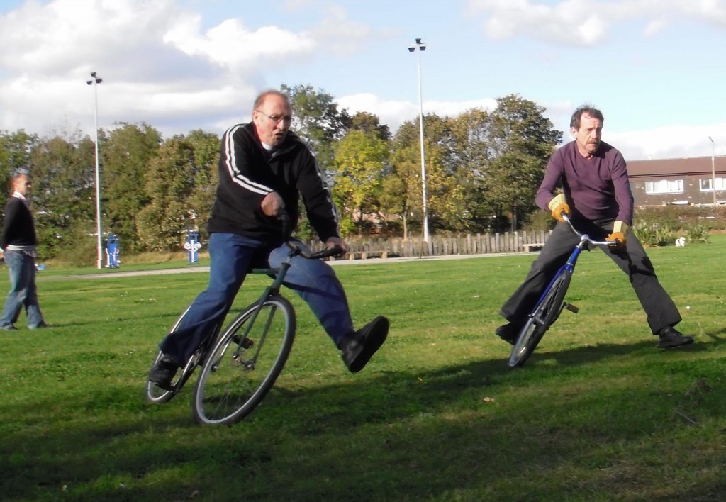 Jimmy Graham and Norman Carson racing on grass at a reunion day, which prompted the return of Newcastle/Northumbria.